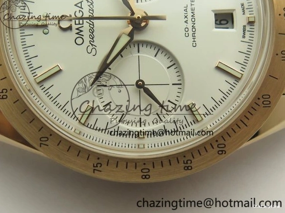 0724 Speedmaster ’57 Co-Axial RG OMF 1:1 Best Edition White Dial On RG Bracelet A9300 (Free Leather Strap) Durable 8065